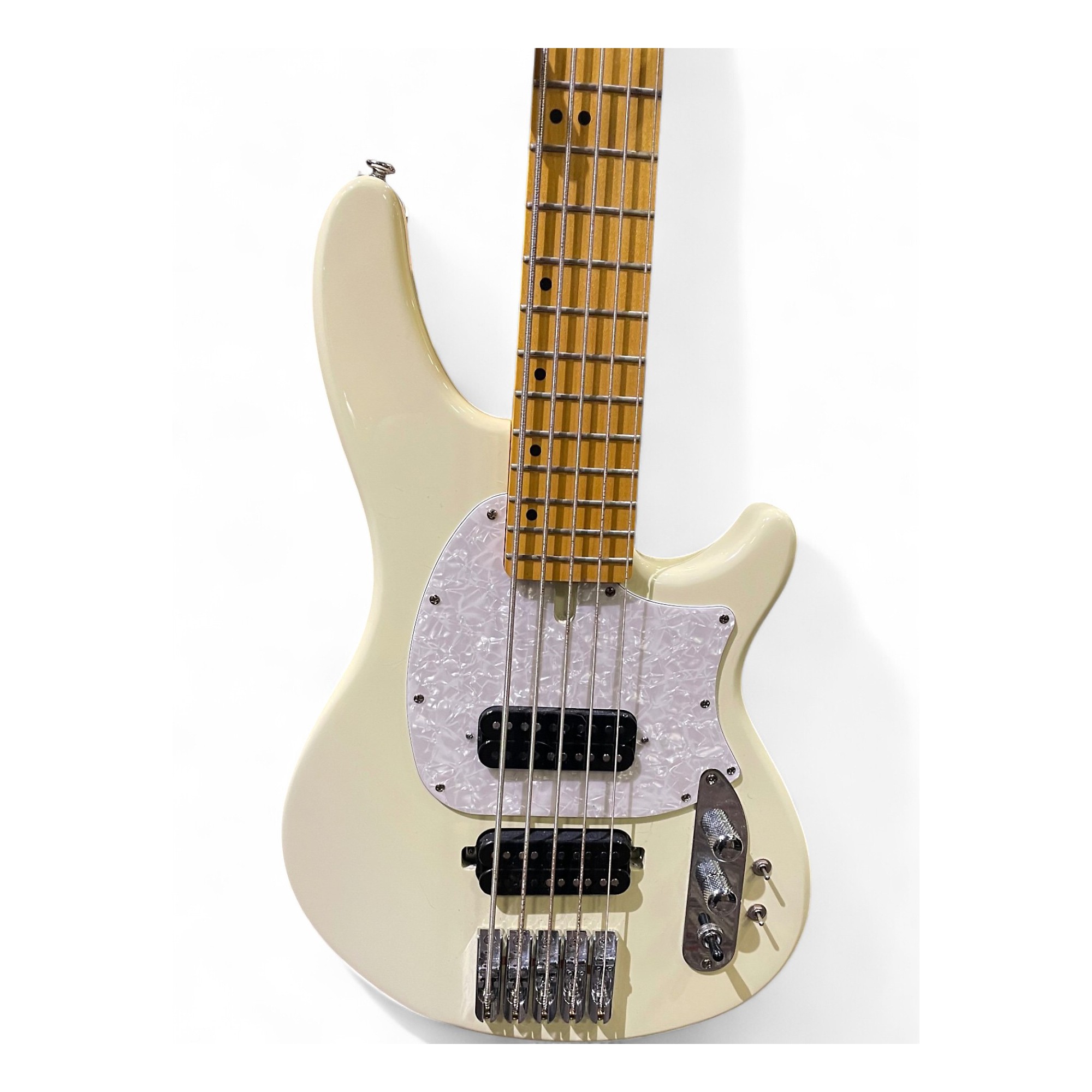 Used Schecter Guitar Research CV5 Ivory Electric Bass Guitar Ivory