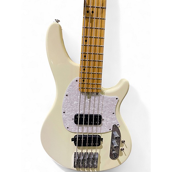 Used Schecter Guitar Research CV5 Ivory Electric Bass Guitar