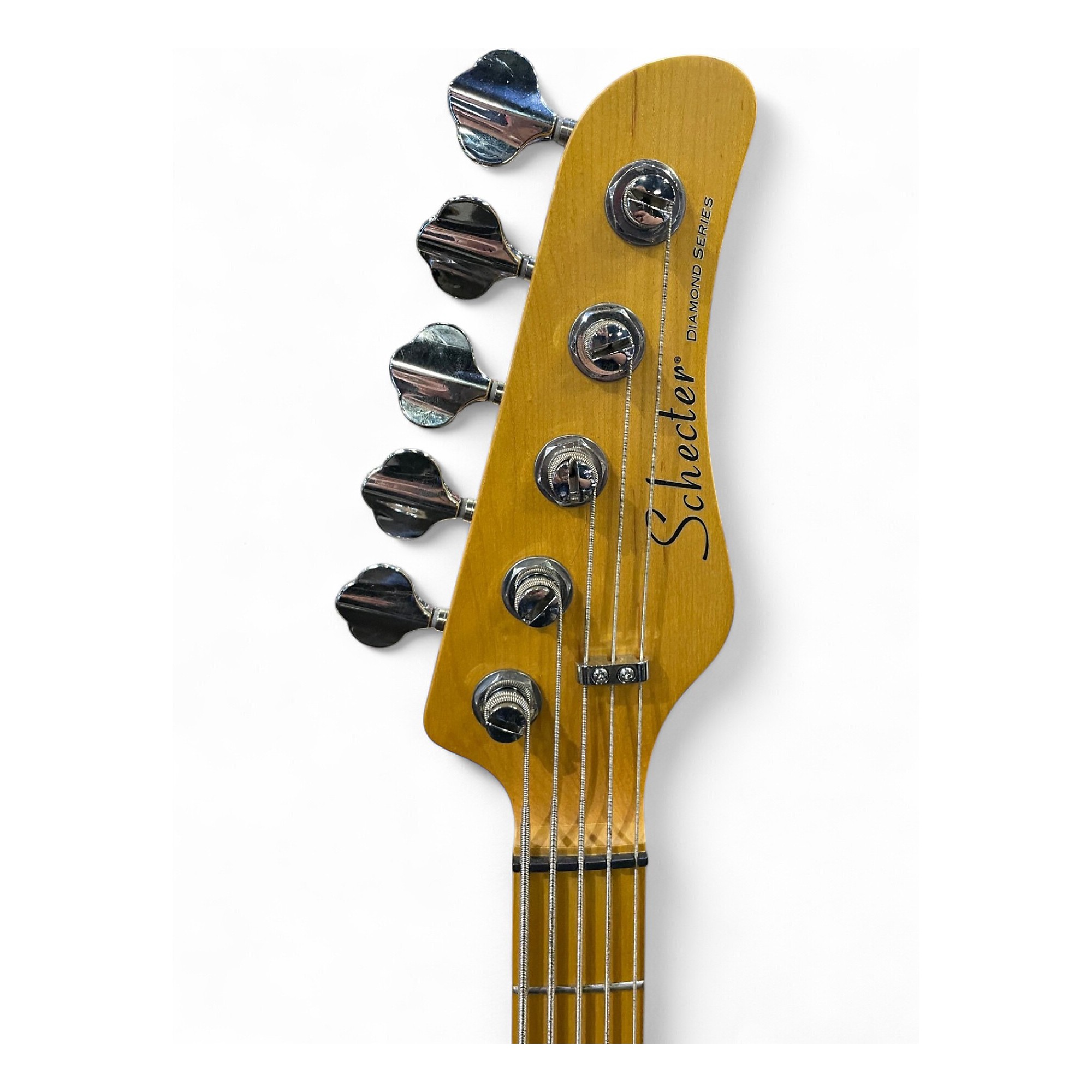Used Schecter Guitar Research CV5 Ivory Electric Bass Guitar Ivory