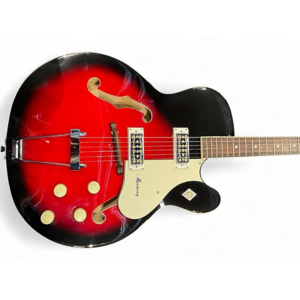 Used Harmony Rocket H54 Reissue Red Burst Hollow Body Electric Guitar