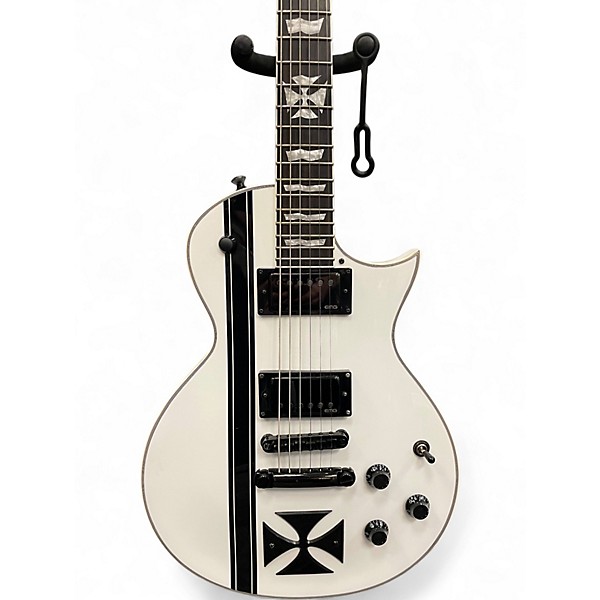 Used ESP LTD James Hetfield Signature Iron Cross White Solid Body Electric Guitar