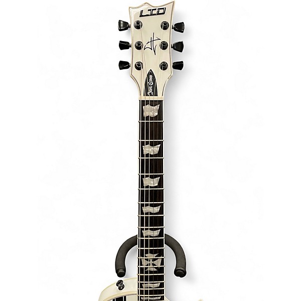 Used ESP LTD James Hetfield Signature Iron Cross White Solid Body Electric Guitar