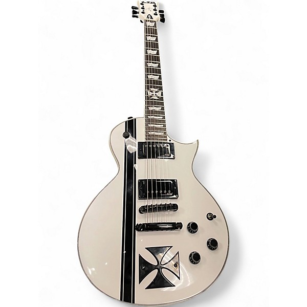 Used ESP LTD James Hetfield Signature Iron Cross White Solid Body Electric Guitar