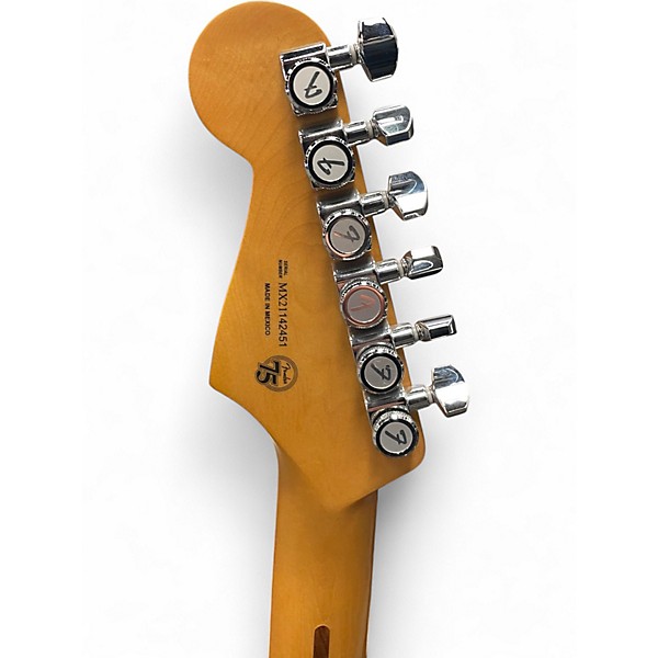Used Fender Player Plus Stratocaster HSS Aged Candy Apple Red Solid Body Electric Guitar
