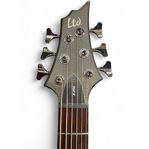 Used ESP B206 6 String Trans Black Electric Bass Guitar