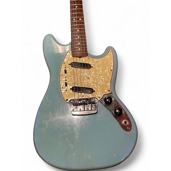 Vintage 1966 Fender Duo Sonic II Daphne Blue Solid Body Electric Guitar