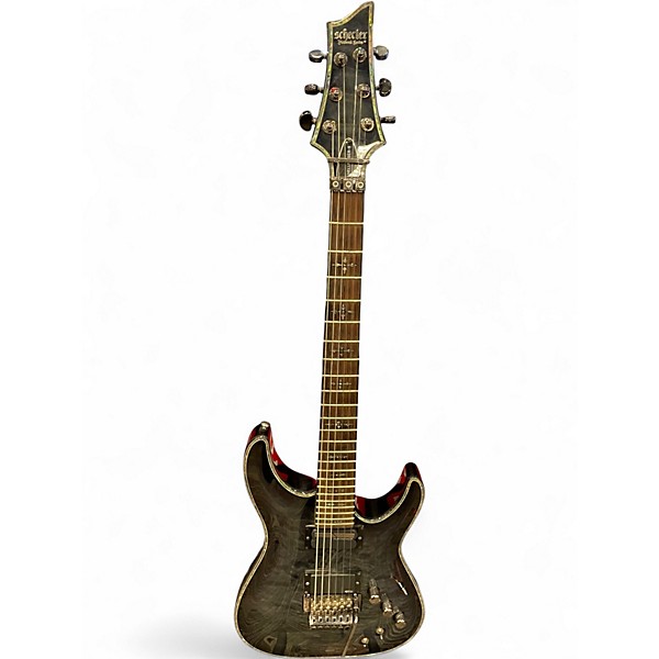 Used Schecter Guitar Research Hellraiser C1 Floyd Rose Sustaniac TRANS BLACK QUILT Solid Body Electric Guitar