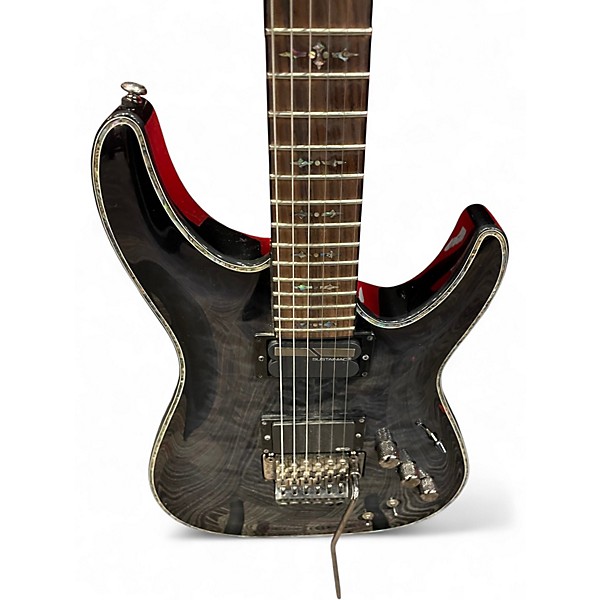 Used Schecter Guitar Research Hellraiser C1 Floyd Rose Sustaniac TRANS BLACK QUILT Solid Body Electric Guitar