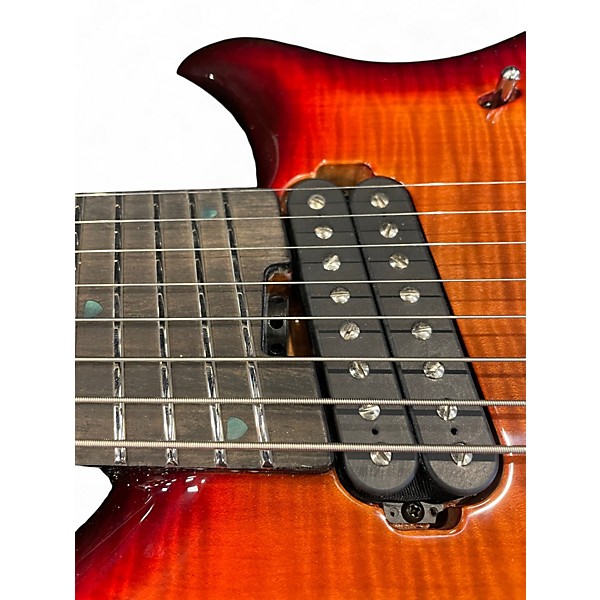 Used 2023 Ernie Ball Music Man Majesty 8 Lava Burst Solid Body Electric Guitar