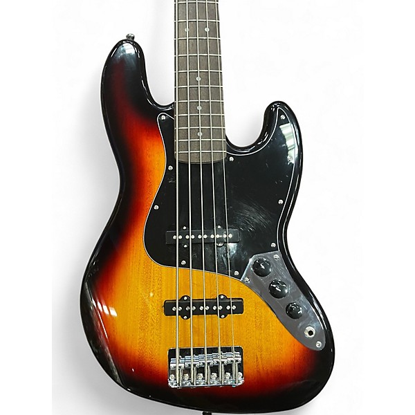 Used Fender Squier Affinity Jazz Bass 5 String Natural Sunburst Electric Bass Guitar