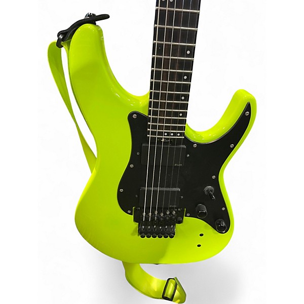 Used Schecter Guitar Research SUN VALLEY SUPER SHREDDER FR S Neon Green Solid Body Electric Guitar