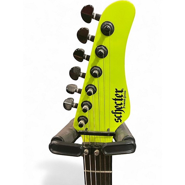 Used Schecter Guitar Research SUN VALLEY SUPER SHREDDER FR S Neon Green Solid Body Electric Guitar