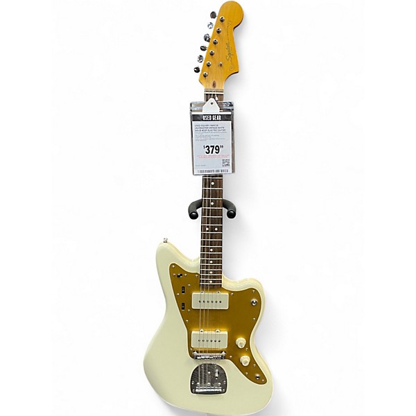 Used Squier J Mascis Jazzmaster Vintage White Solid Body Electric Guitar