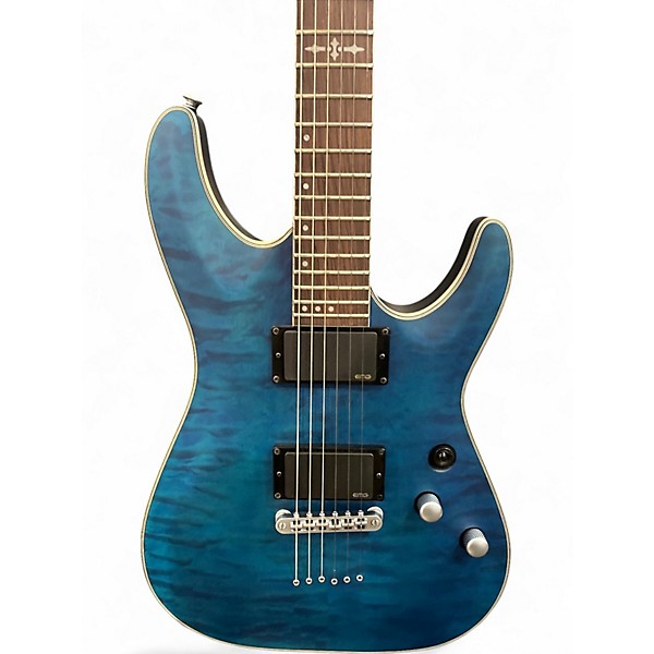 Used Schecter Guitar Research C1 Platinum Blue Solid Body Electric Guitar