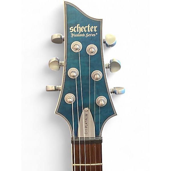 Used Schecter Guitar Research C1 Platinum Blue Solid Body Electric Guitar