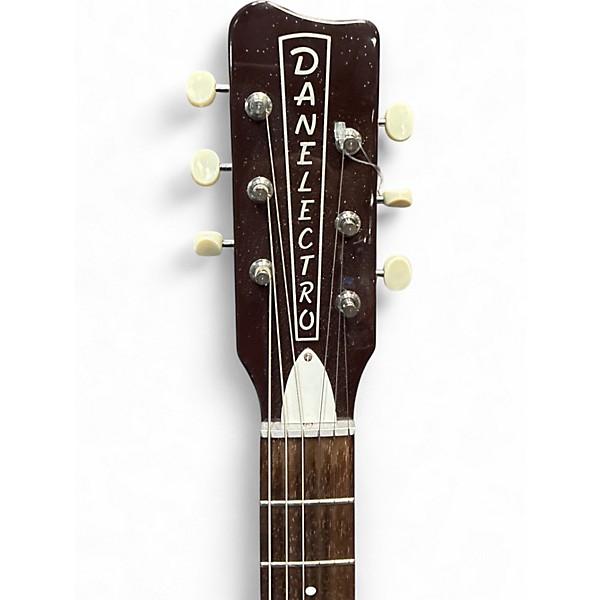 Used Danelectro Pro MAROON WITH SILVER SPARKLE Solid Body Electric Guitar