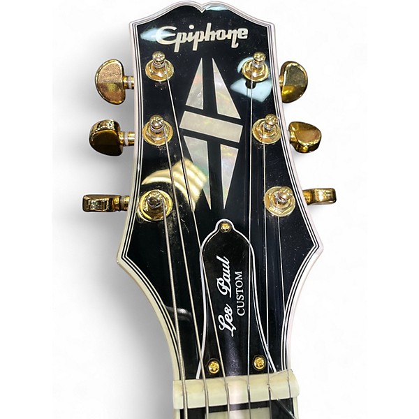 Used Epiphone Les Paul Custom Black Solid Body Electric Guitar