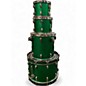 Used Ludwig 4 Piece Classic Maple GREEN SPARKLE Drum Kit thumbnail