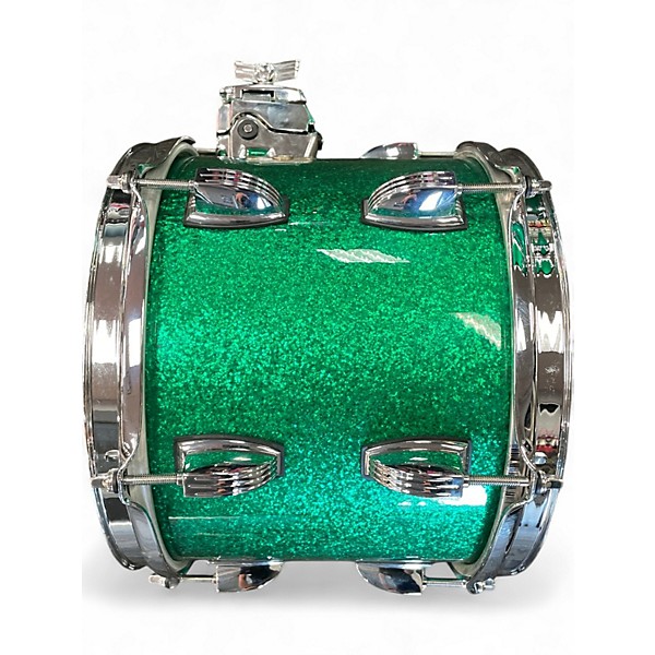 Used Ludwig 4 Piece Classic Maple GREEN SPARKLE Drum Kit