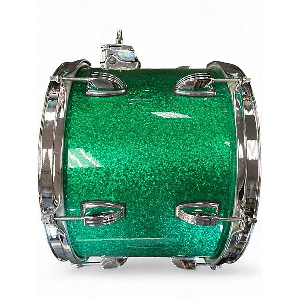 Used Ludwig 4 Piece Classic Maple GREEN SPARKLE Drum Kit