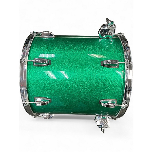 Used Ludwig 4 Piece Classic Maple GREEN SPARKLE Drum Kit