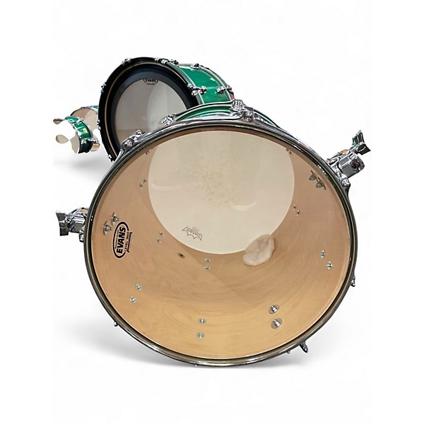 Used Ludwig 4 Piece Classic Maple GREEN SPARKLE Drum Kit