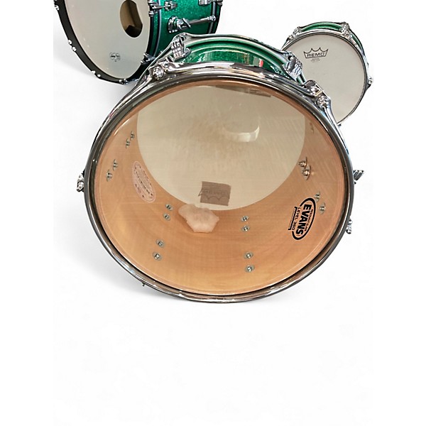 Used Ludwig 4 Piece Classic Maple GREEN SPARKLE Drum Kit