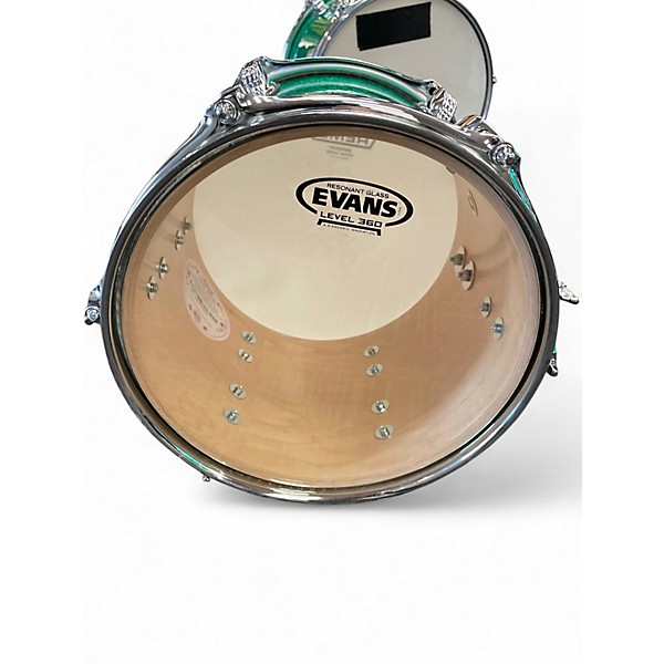Used Ludwig 4 Piece Classic Maple GREEN SPARKLE Drum Kit