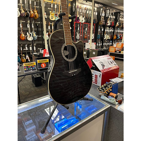 Used Ovation Celebrity CC057 Black Acoustic Electric Guitar