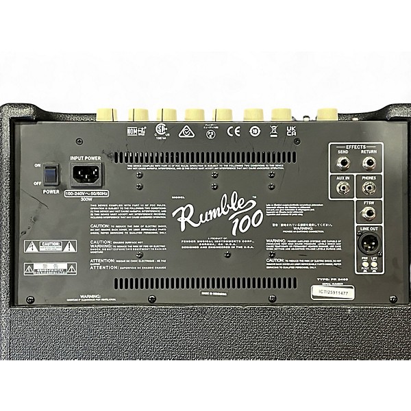 Used Fender Rumble V3 100W 1x12 Bass Combo Amp