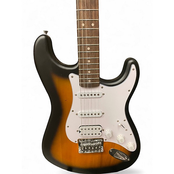 Used Squier STRAT 2 Tone Sunburst Solid Body Electric Guitar