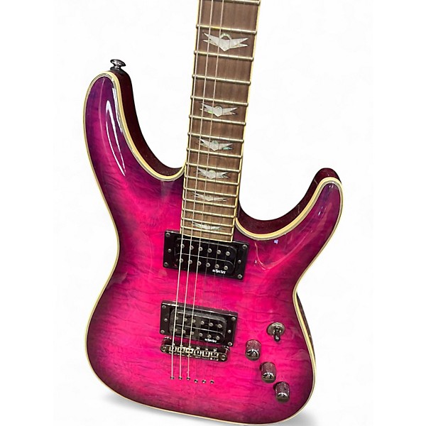 Used Schecter Guitar Research Omen Extreme 6 Magenta Solid Body Electric Guitar
