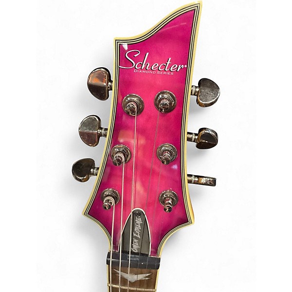 Used Schecter Guitar Research Omen Extreme 6 Magenta Solid Body Electric Guitar