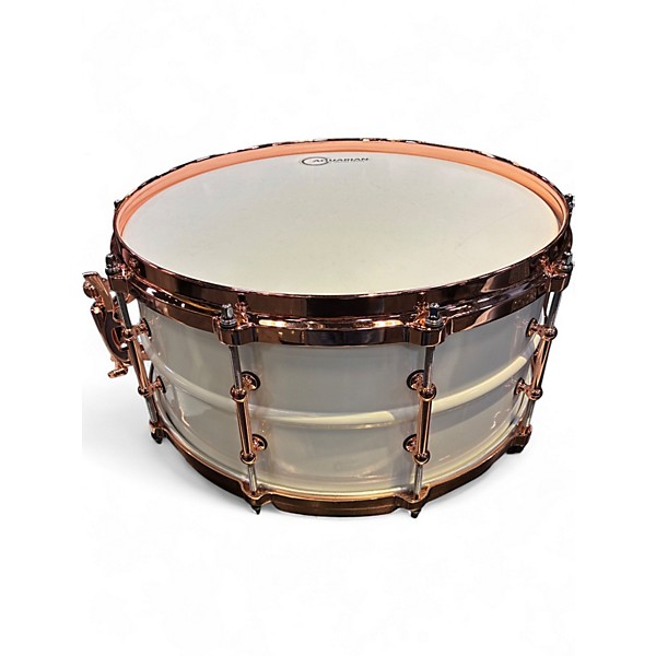 Used Ludwig 6.5in Polar-Phonic Brass Snare Drum With Copper Hardware Polar White Drum