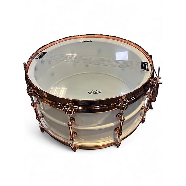 Used Ludwig 6.5in Polar-Phonic Brass Snare Drum With Copper Hardware Polar White Drum