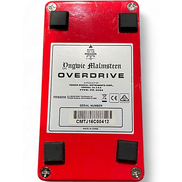 Used Fender YNGWIE MALMSTEEN OVERDRIVE Effect Pedal