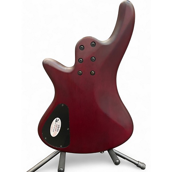 Used Schecter Guitar Research Diamond Passive Custom Active 5 String Trans Red Electric Bass Guitar