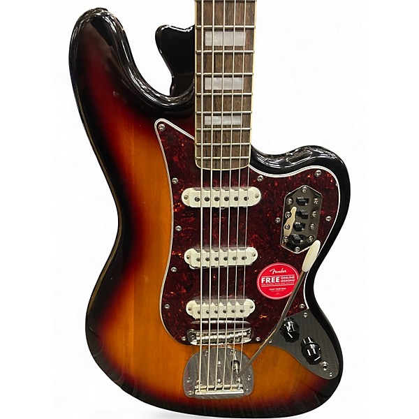 Used Squier Classic Vibe Bass VI 3 Tone Sunburst Electric Bass Guitar