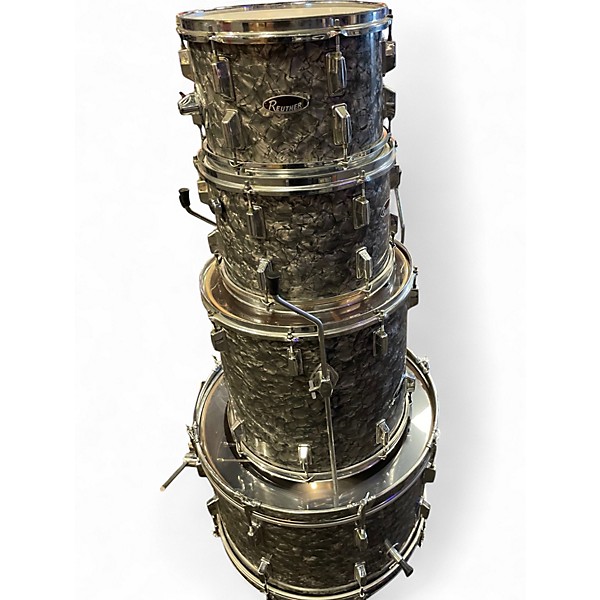 Used Reuther 4 Piece reuther Silver Oyster Pearl Drum Kit