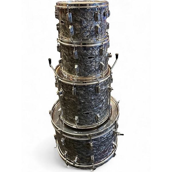 Used Reuther 4 Piece reuther Silver Oyster Pearl Drum Kit