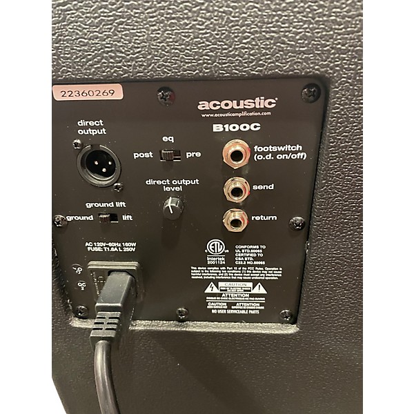 Used Acoustic B100C Bass Combo Amp