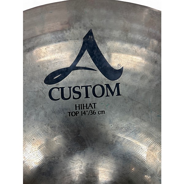 Used Zildjian 14in A Custom Hi Hat Pair Cymbal