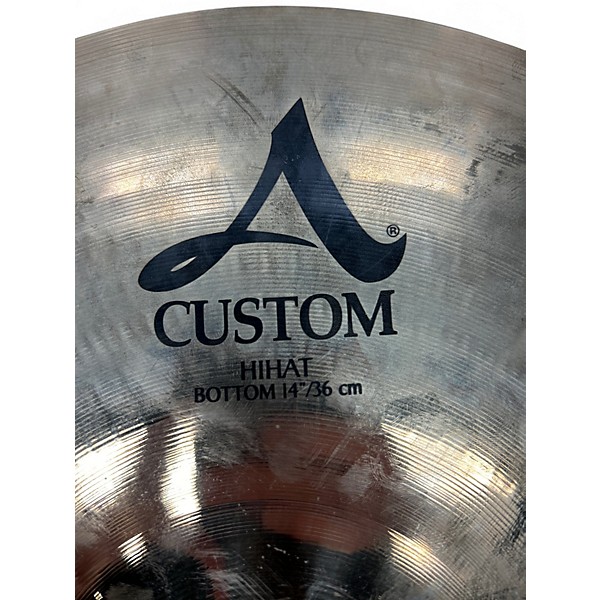 Used Zildjian 14in A Custom Hi Hat Pair Cymbal