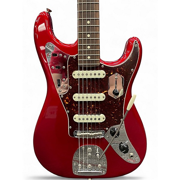 Used 2018 Fender Limited Edition Jaguar Stratocaster Candy Apple Red Solid Body Electric Guitar