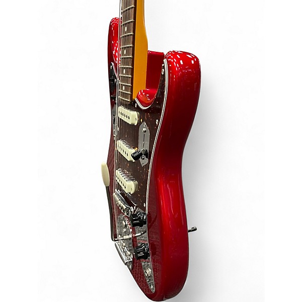 Used 2018 Fender Limited Edition Jaguar Stratocaster Candy Apple Red Solid Body Electric Guitar