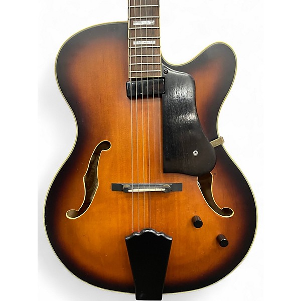 Used Washburn J600 Jazz Venetian 2 Color Sunburst Hollow Body Electric Guitar