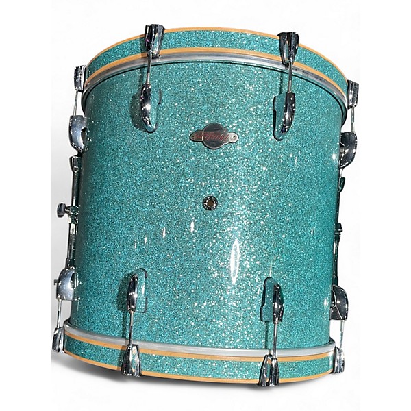 Used Pearl 3 Piece MASTERS BCX Turquoise Glass Drum Kit