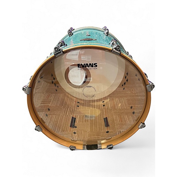 Used Pearl 3 Piece MASTERS BCX Turquoise Glass Drum Kit
