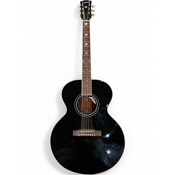 Used Epiphone inspired by gibson j180 Black Acoustic Electric Guitar