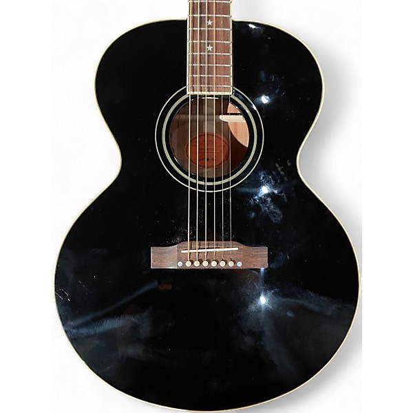Used Epiphone inspired by gibson j180 Black Acoustic Electric Guitar